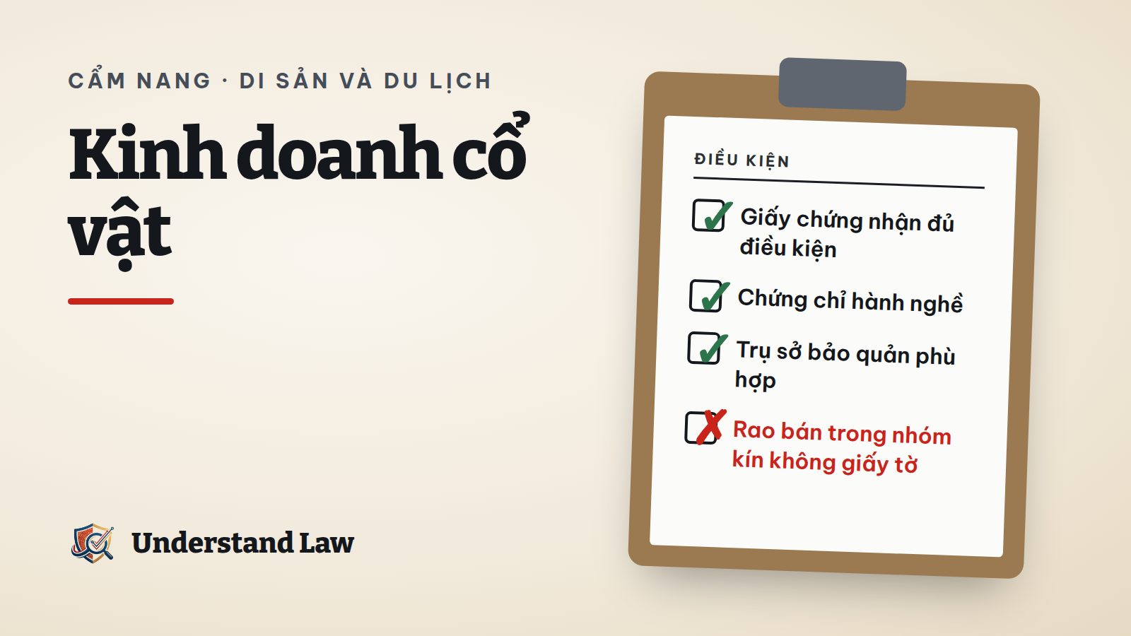 Cửa hàng đồ cổ với giấy chứng nhận treo tường