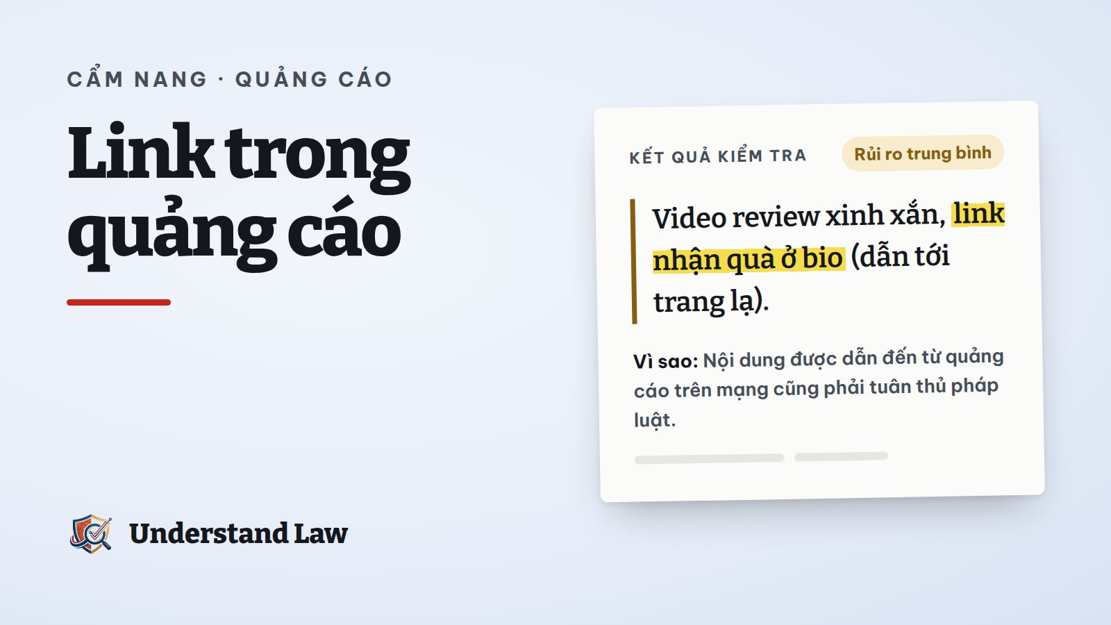 Thẻ kết quả kiểm tra cho link nhận quà dẫn tới trang lạ