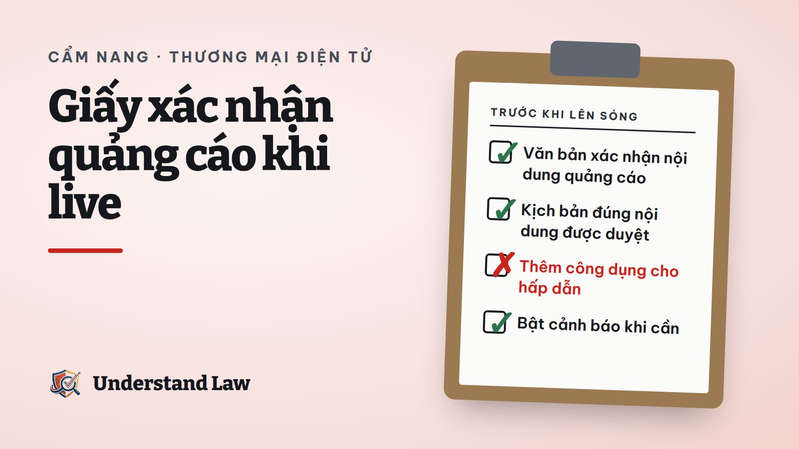 Bảng kiểm giấy tờ trước khi livestream sản phẩm sức khỏe, mỹ phẩm