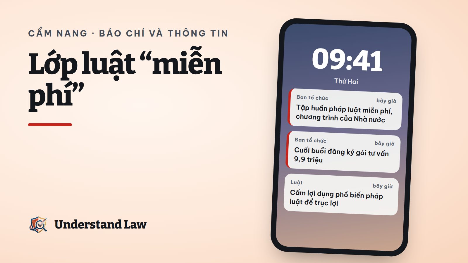 Tờ rơi lớp học luật miễn phí kèm bán sản phẩm