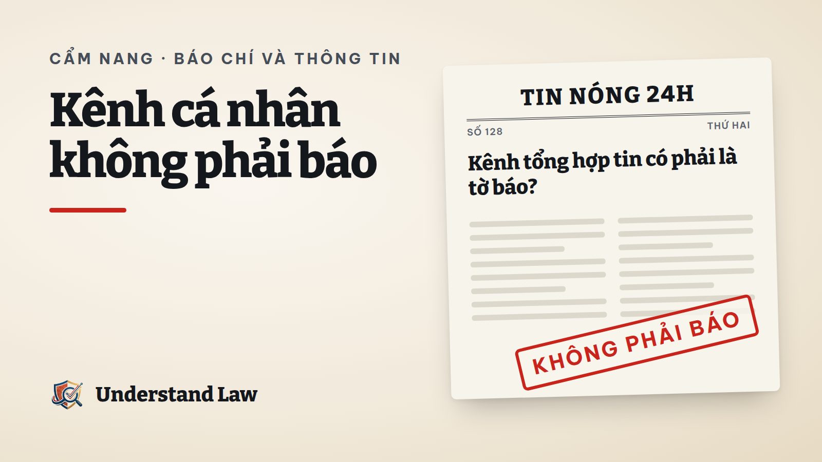 Trang bản tin có tiêu đề kênh cá nhân khác cơ quan báo chí