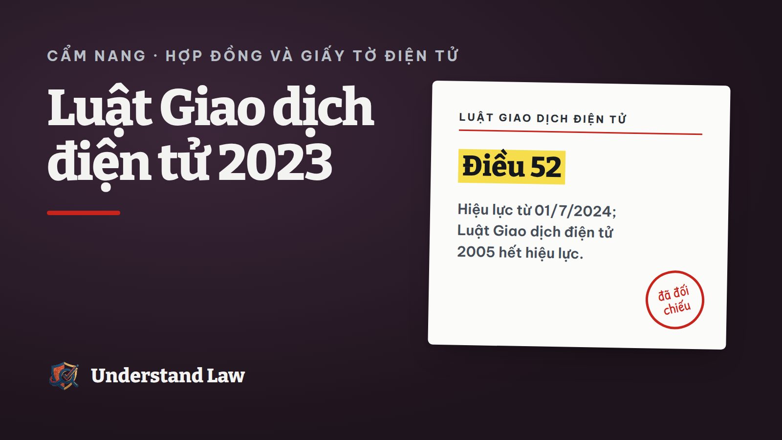 Thẻ trích Luật Giao dịch điện tử 2023 về hiệu lực từ 1/7/2024