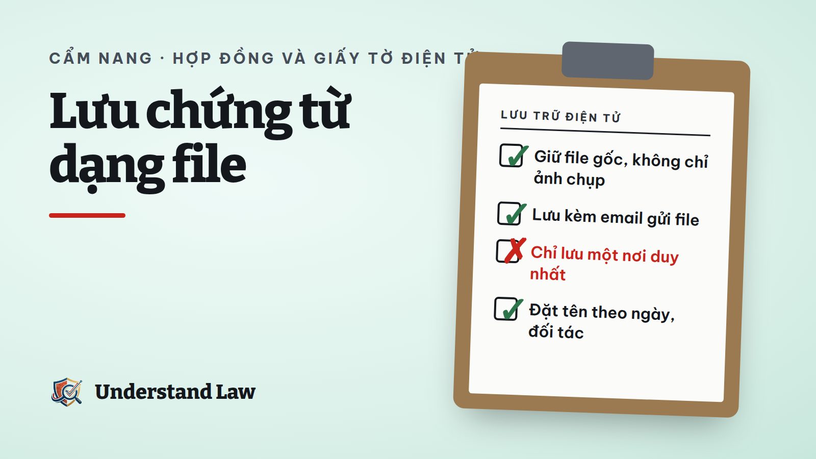 Bảng kiểm lưu hợp đồng, chứng từ dưới dạng file điện tử