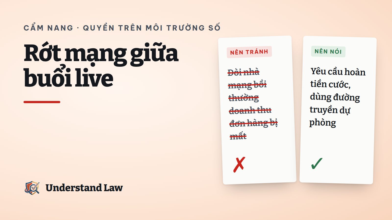 Màn hình livestream báo mất kết nối