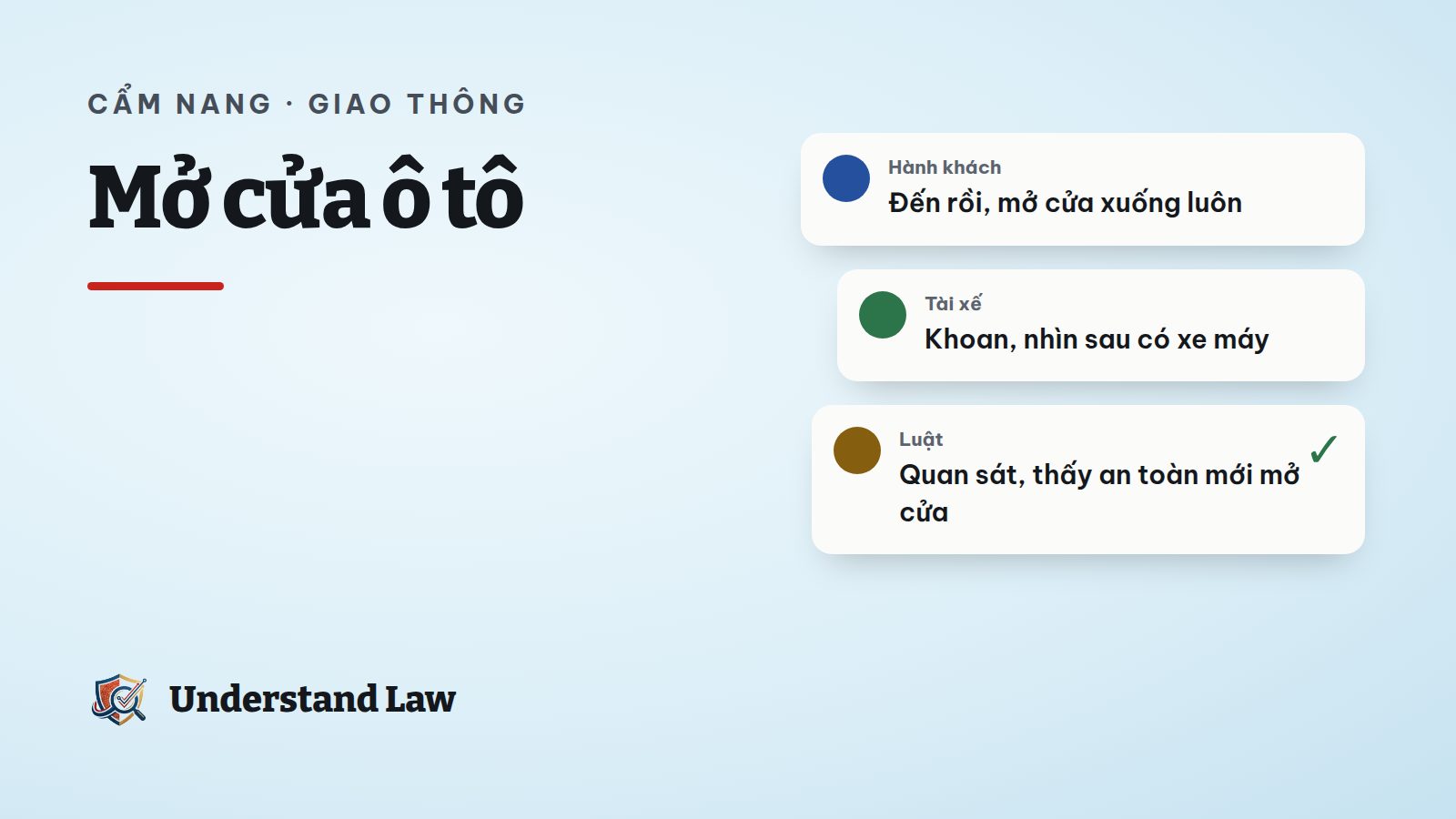 Cửa ô tô đang mở với chiếc xe máy phía sau và mũi tên cảnh báo
