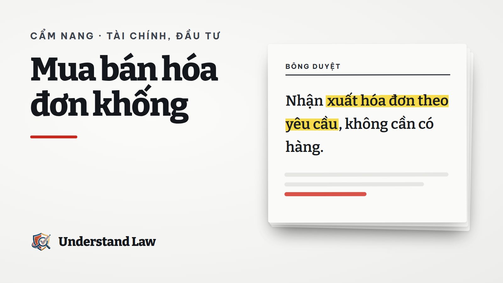 Tờ bông duyệt với câu xuất hóa đơn theo yêu cầu không cần hàng được tô vàng