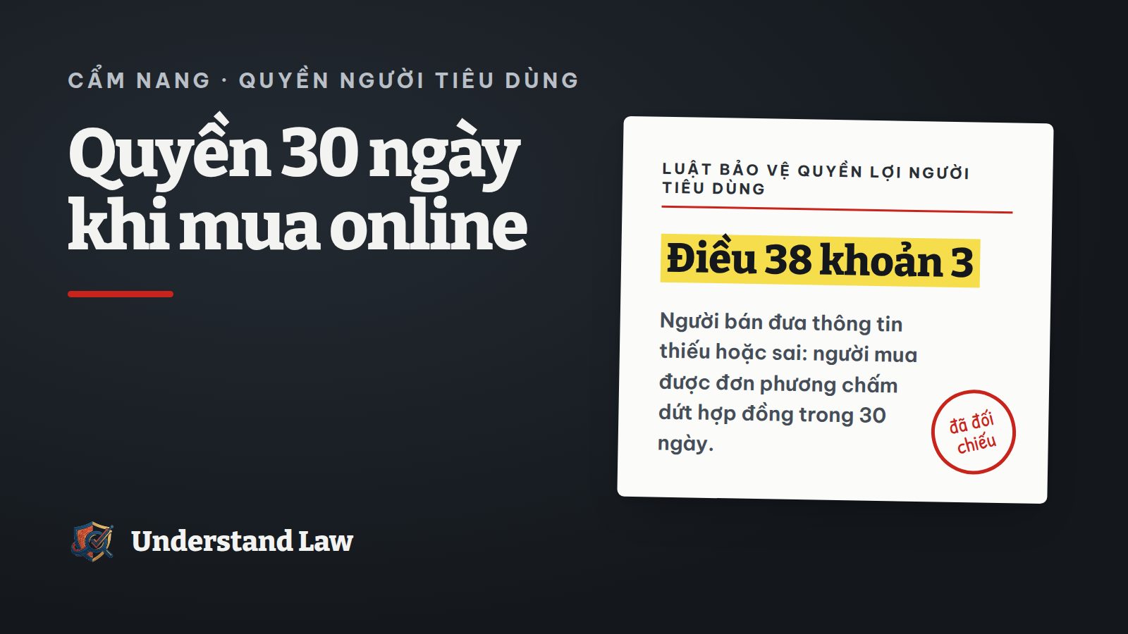 Thẻ trích Luật Bảo vệ quyền lợi người tiêu dùng Điều 38 về quyền 30 ngày