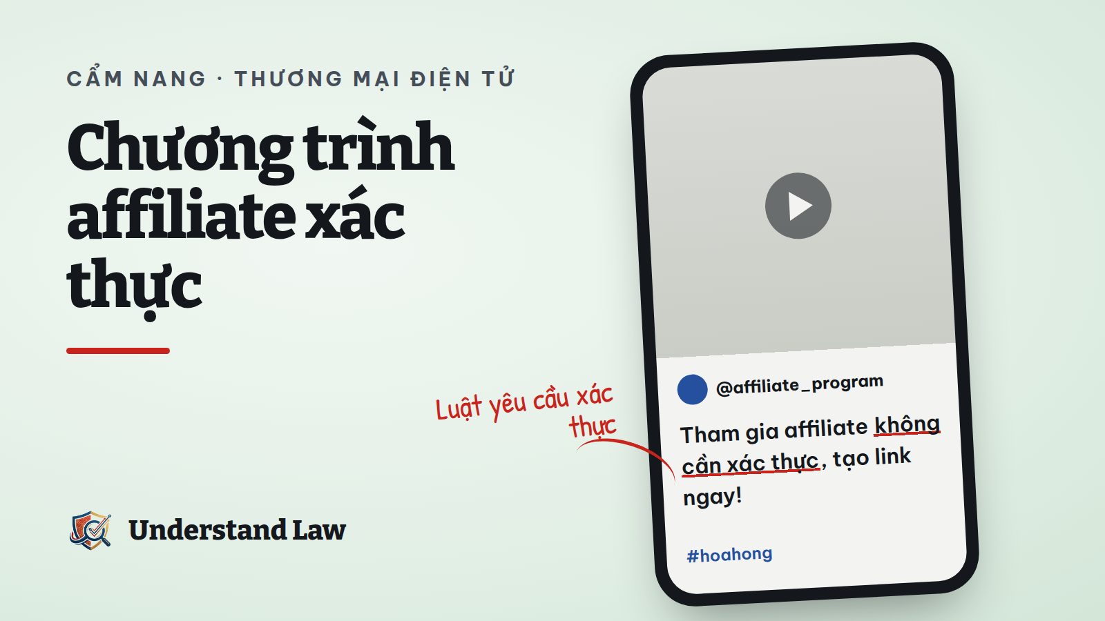 Khung điện thoại với yêu cầu xác thực danh tính khi tham gia affiliate