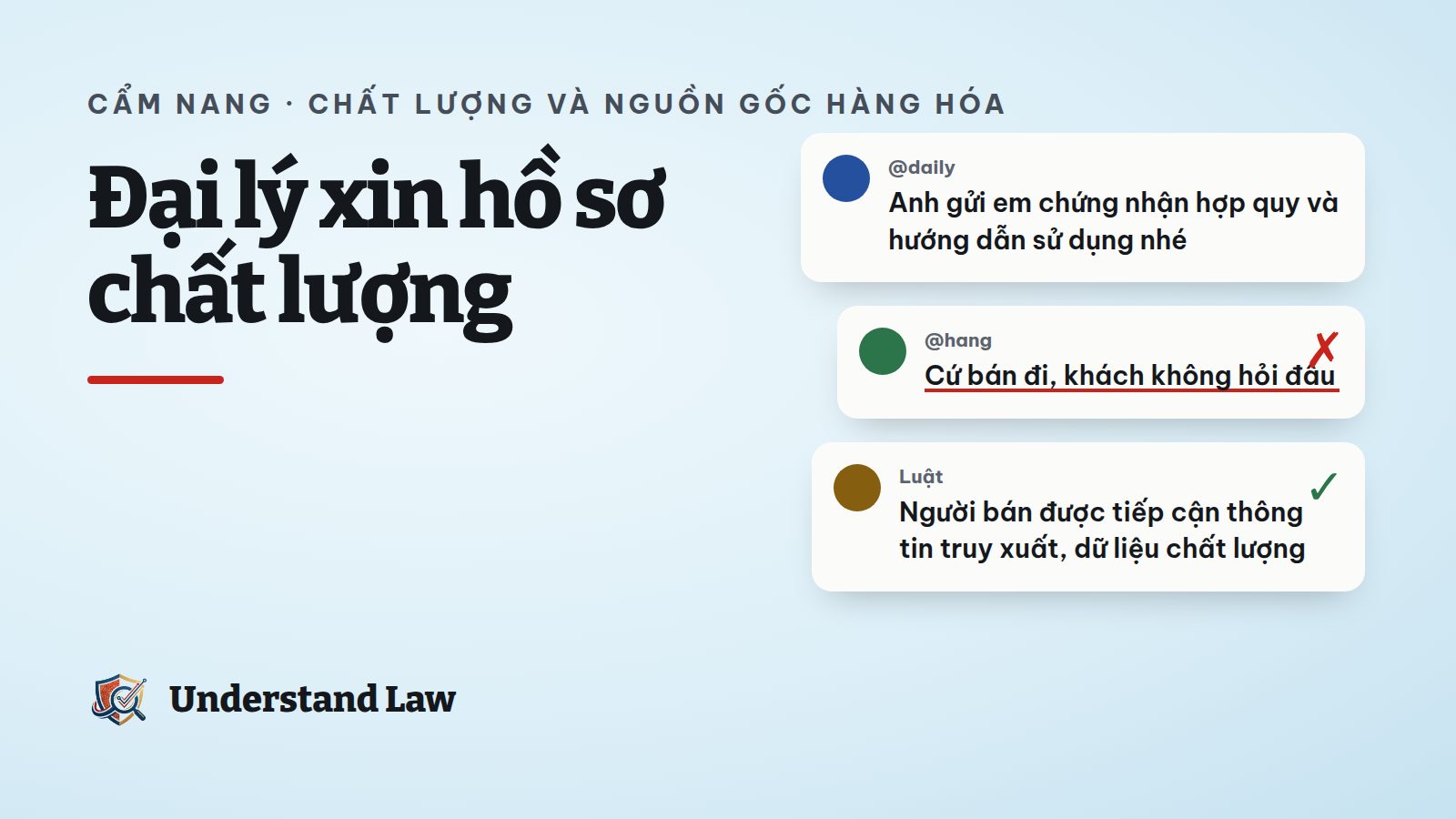 Đại lý nhận bộ hồ sơ chất lượng từ nhà sản xuất