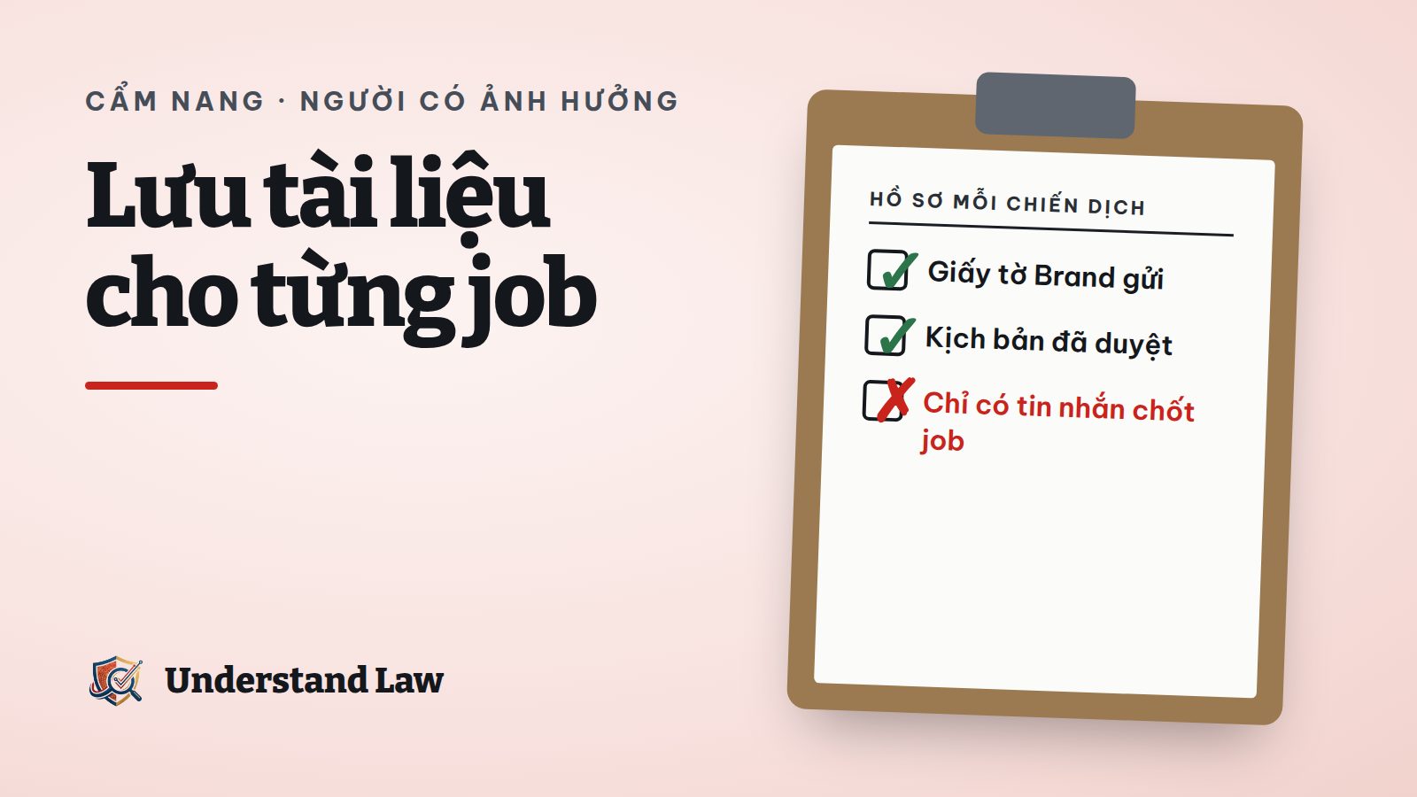 Bảng kẹp giấy liệt kê tài liệu người quảng cáo nên lưu