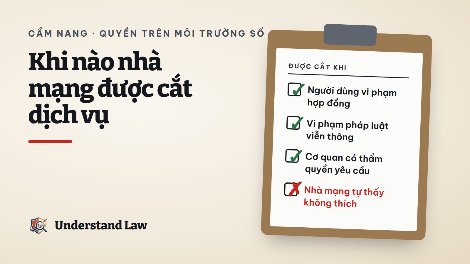 Bảng kiểm các trường hợp nhà mạng được cắt dịch vụ
