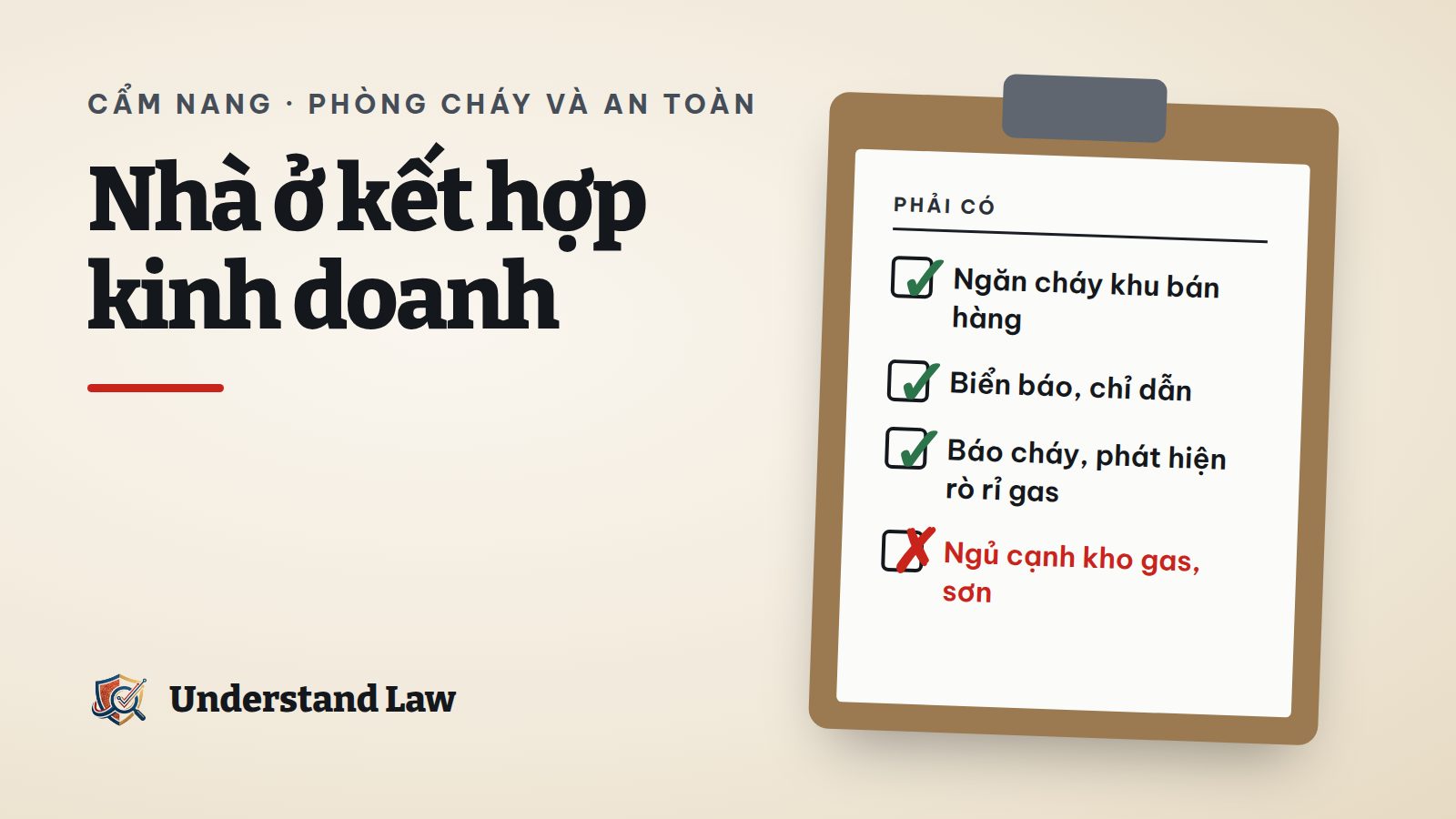 Nhà phố với cửa hàng tầng trệt và cửa ngăn cháy dẫn lên tầng trên