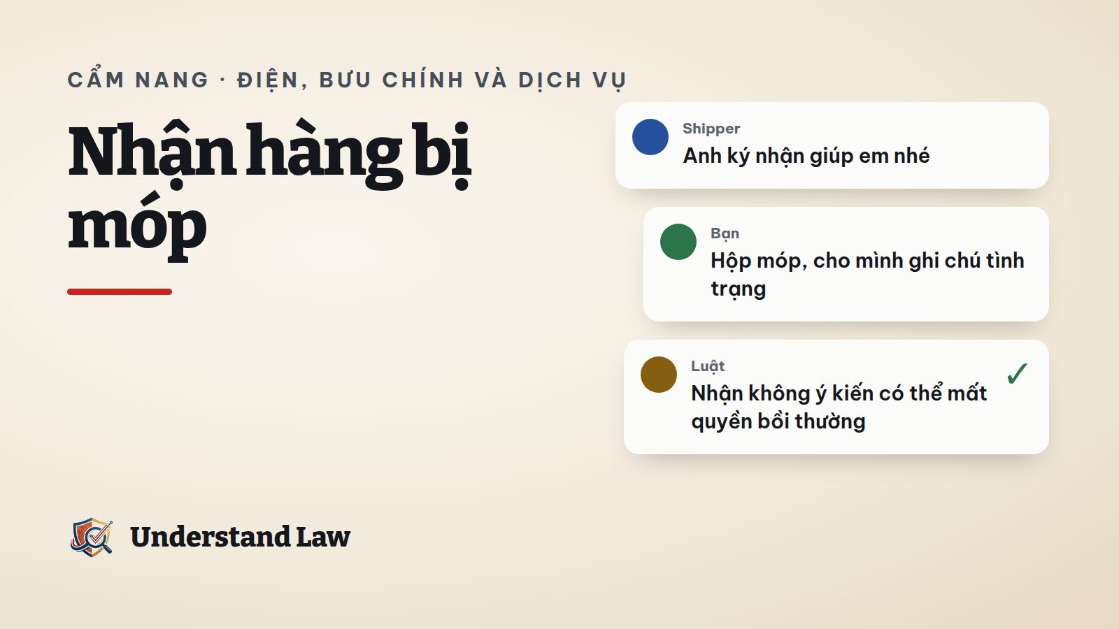 Người nhận mở hộp hàng trước mặt nhân viên giao hàng