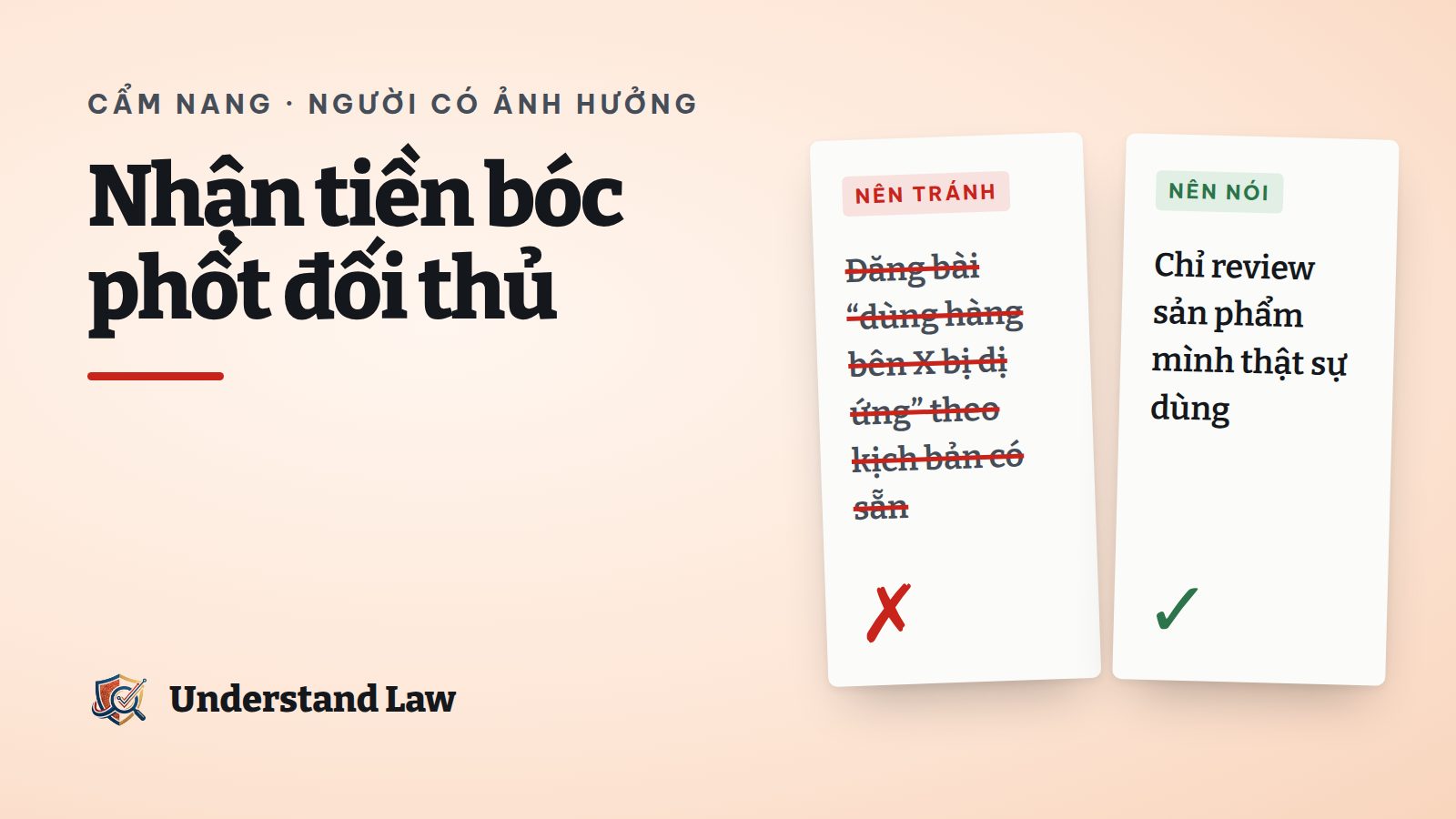 Hai cột so sánh bài seeding bóc phốt đối thủ và review trung thực sản phẩm đã dùng