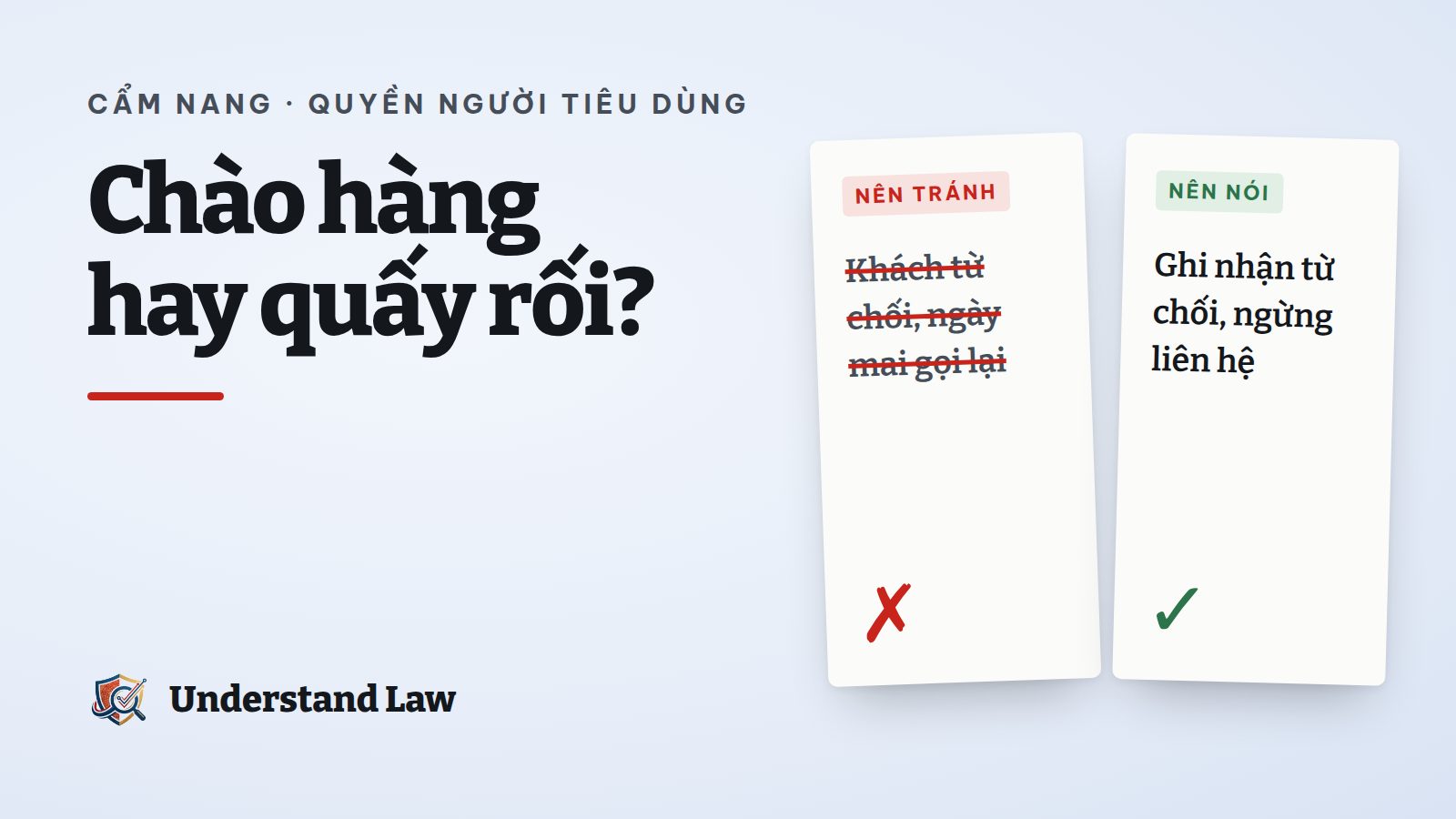 Hai thẻ so sánh cách chăm sóc khách nên tránh và nên dùng