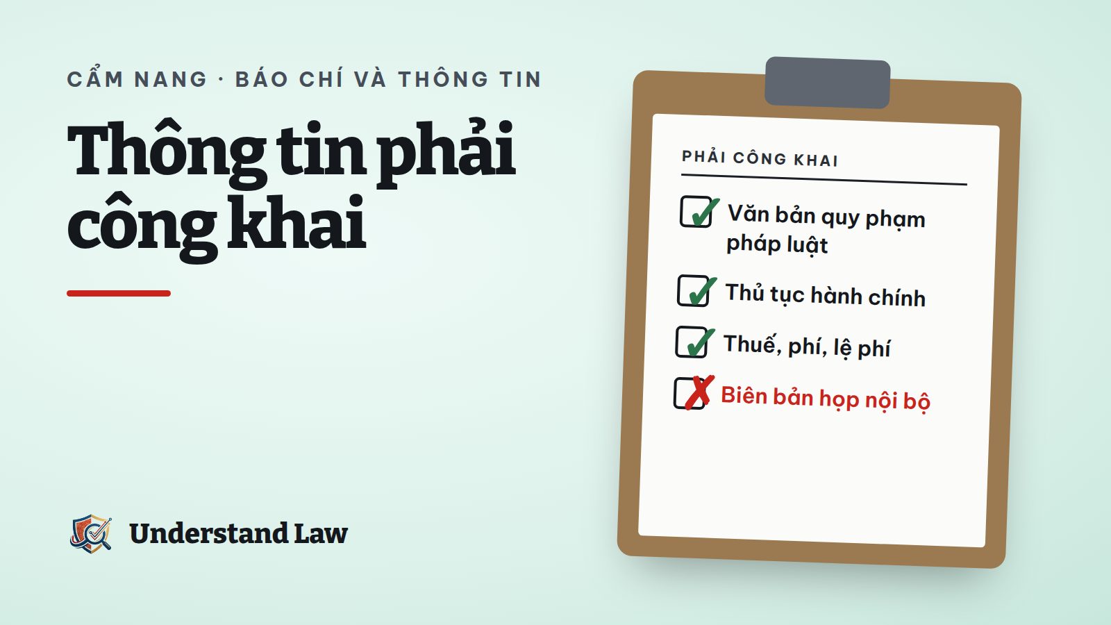 Bảng kiểm các nhóm thông tin cơ quan nhà nước phải công khai