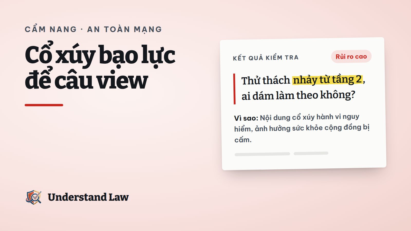 Kết quả kiểm tra rủi ro cao cho tiêu đề video thử thách nguy hiểm