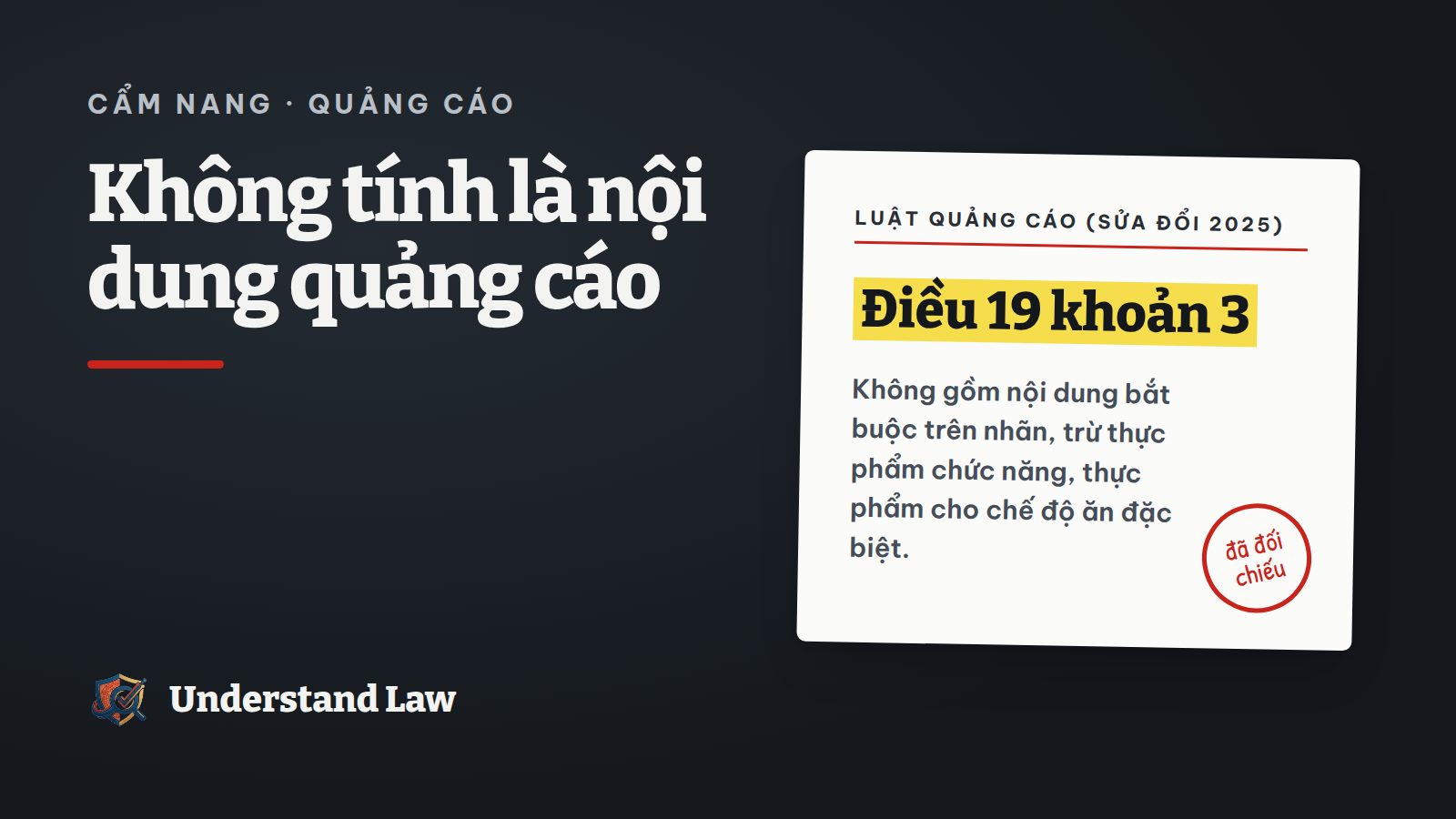 Thẻ trích Luật Quảng cáo Điều 19 khoản 3 về nội dung không phải quảng cáo