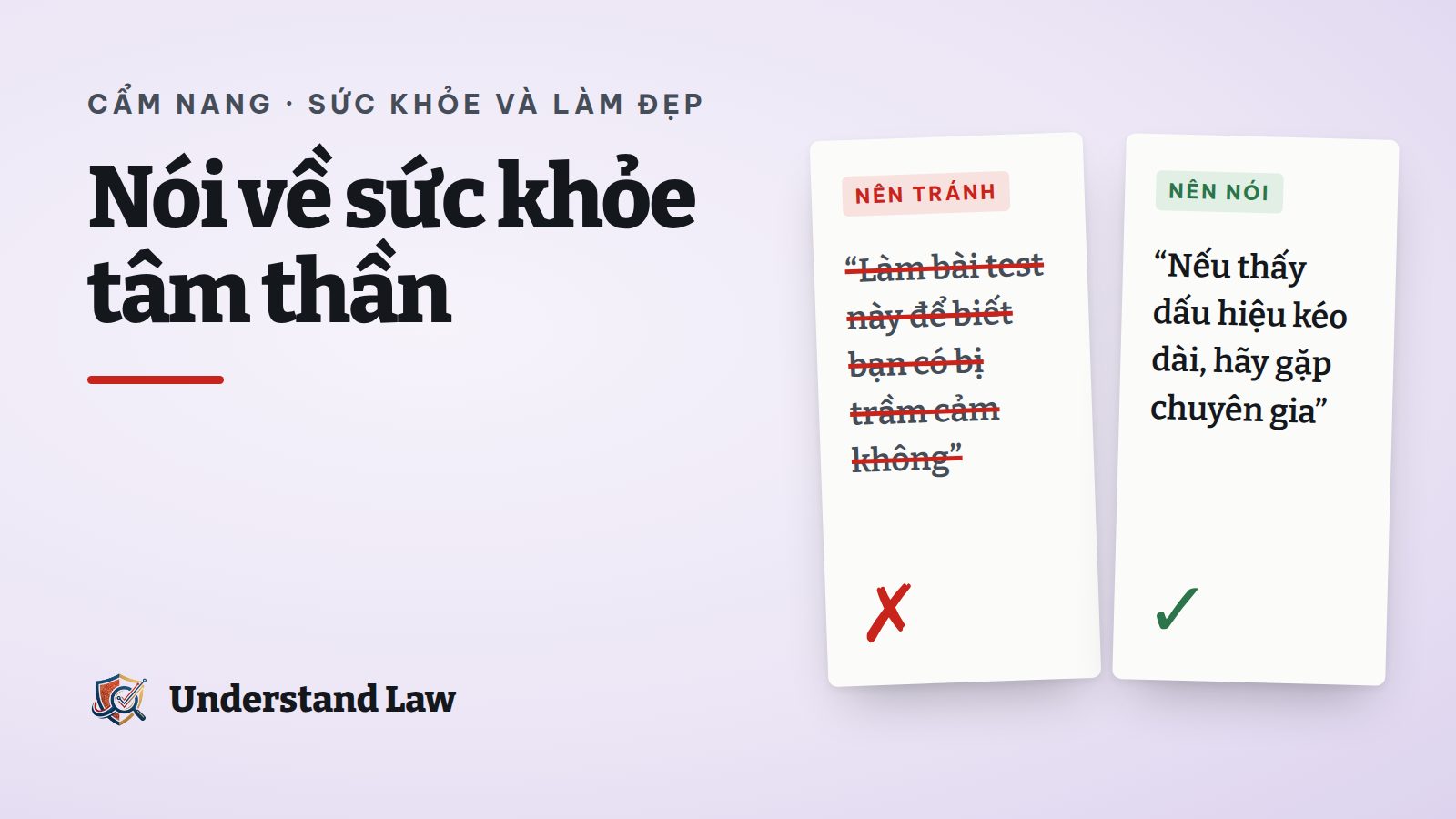 Biểu tượng trái tim và tấm thiệp hỗ trợ tâm lý