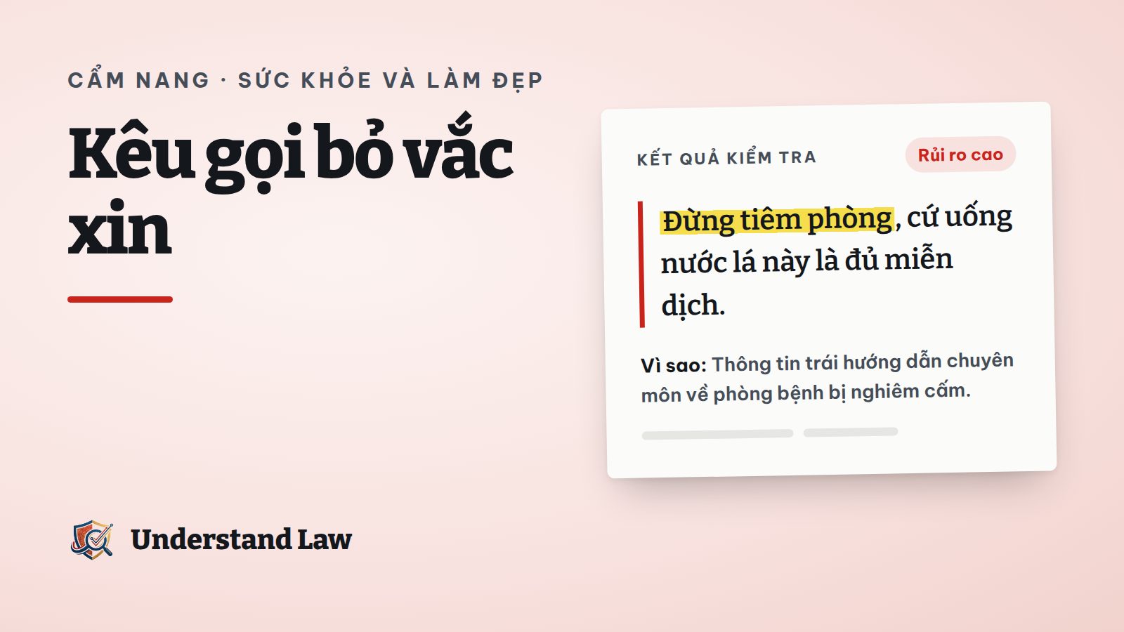 Bài đăng khuyên không tiêm vắc xin bị gắn cảnh báo