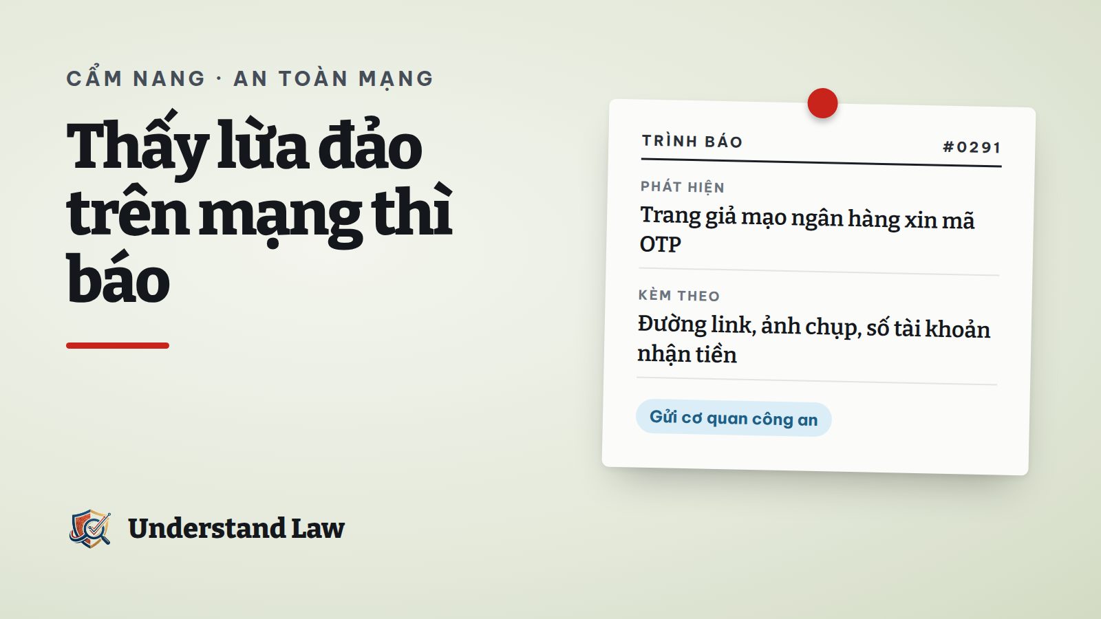Phiếu trình báo trang giả mạo ngân hàng gửi cơ quan có thẩm quyền