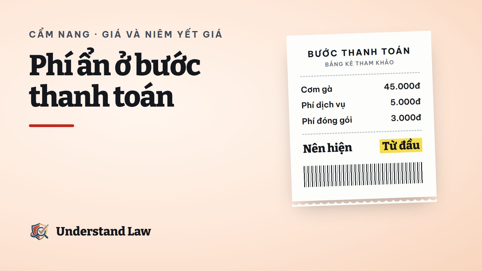 Bảng kê đơn hàng tham khảo với phí dịch vụ, phí đóng gói hiện ở bước cuối