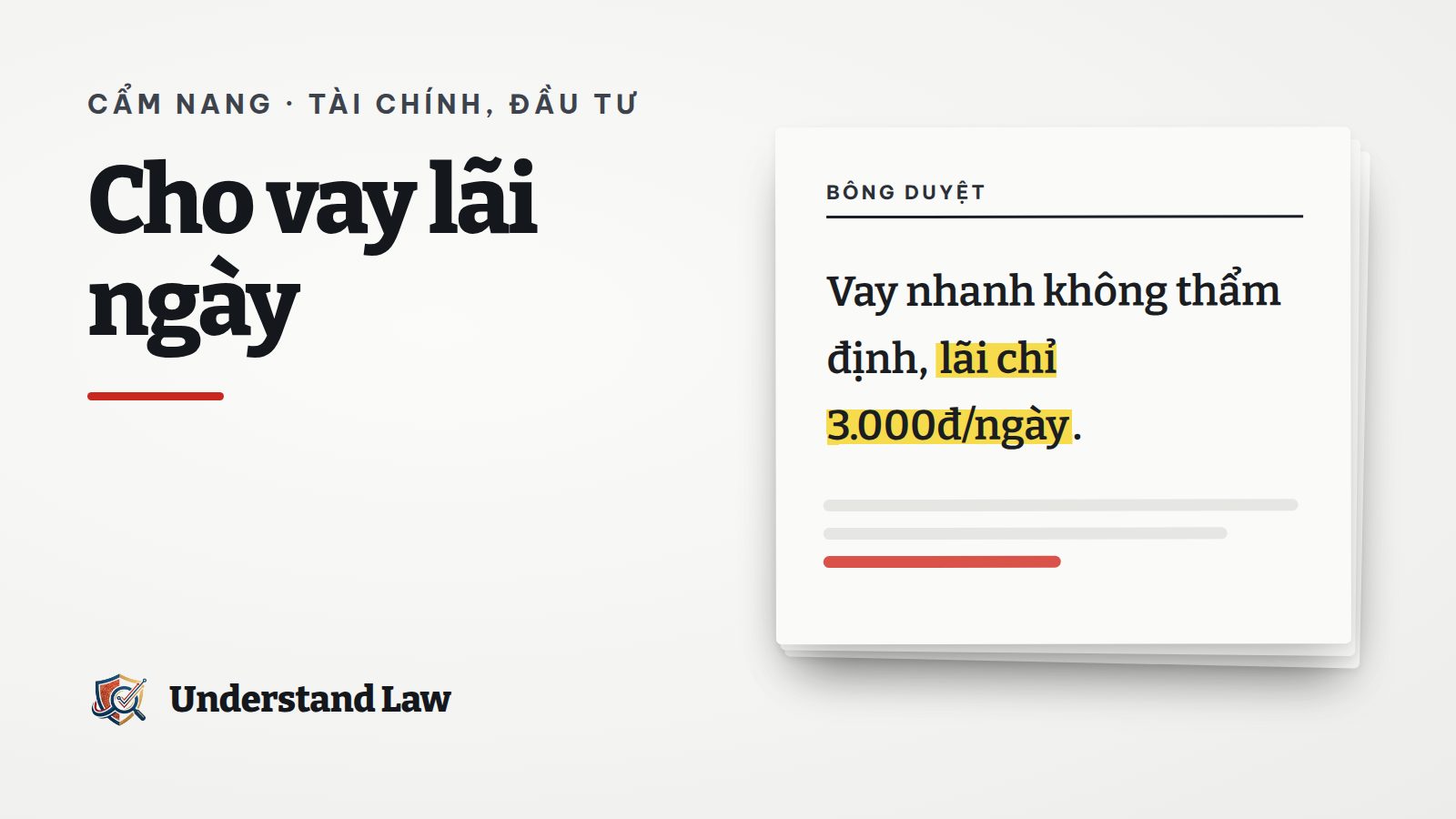Tờ bông duyệt với câu lãi chỉ 3.000 đồng mỗi ngày được tô vàng