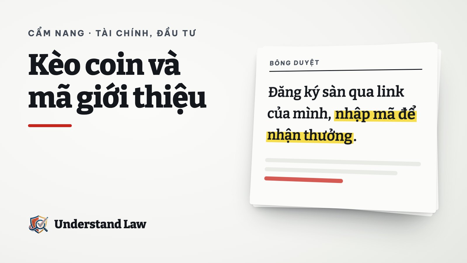 Tờ bông duyệt với câu mời đăng ký sàn crypto qua mã giới thiệu bị bút đỏ đánh dấu