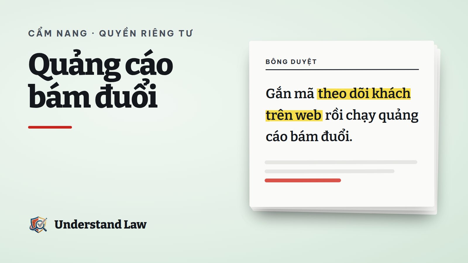 Tờ bông duyệt với câu theo dõi khách trên web để bám quảng cáo được tô vàng