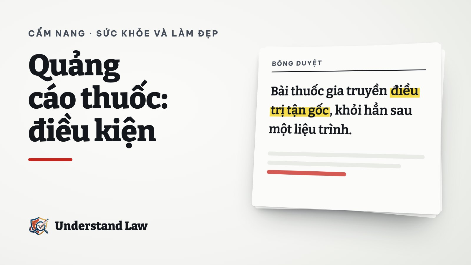 Tờ bông duyệt minh hoạ bài: Quảng cáo thuốc: điều kiện