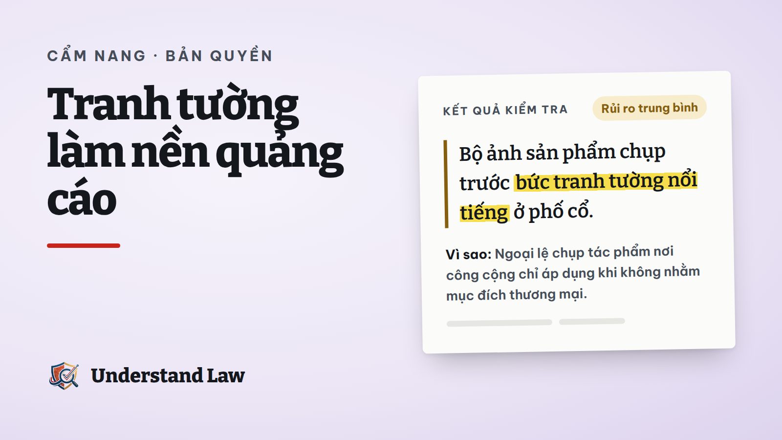Kết quả kiểm tra rủi ro trung bình cho ảnh quảng cáo lấy tranh tường nổi tiếng làm nền