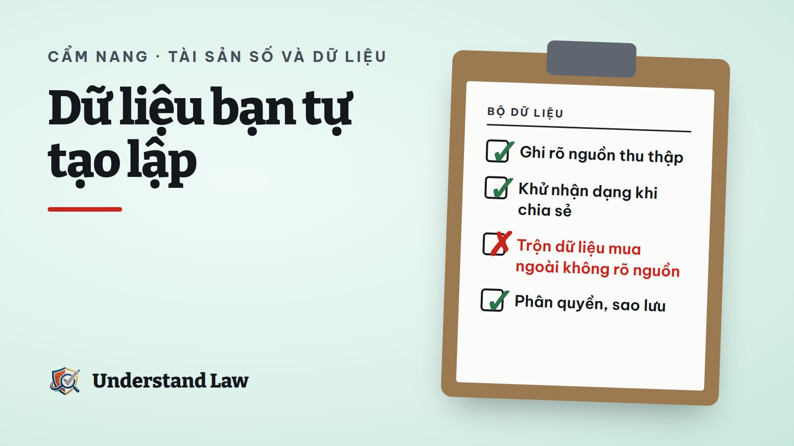 Bảng kiểm khi xây dựng bộ dữ liệu kinh doanh