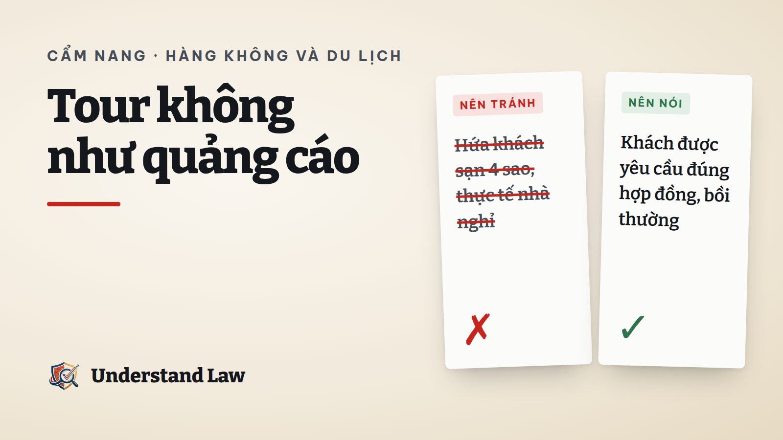 Vali du lịch trước khách sạn khác xa ảnh quảng cáo