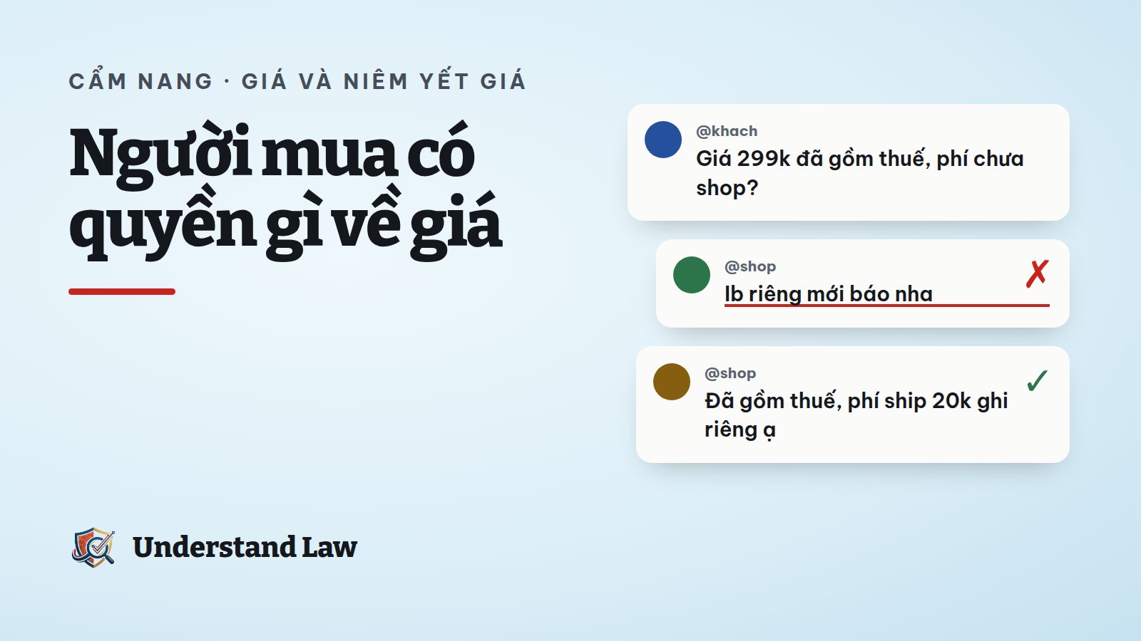 Chuỗi tin nhắn người mua hỏi giá đã gồm thuế, phí và shop trả lời rõ ràng
