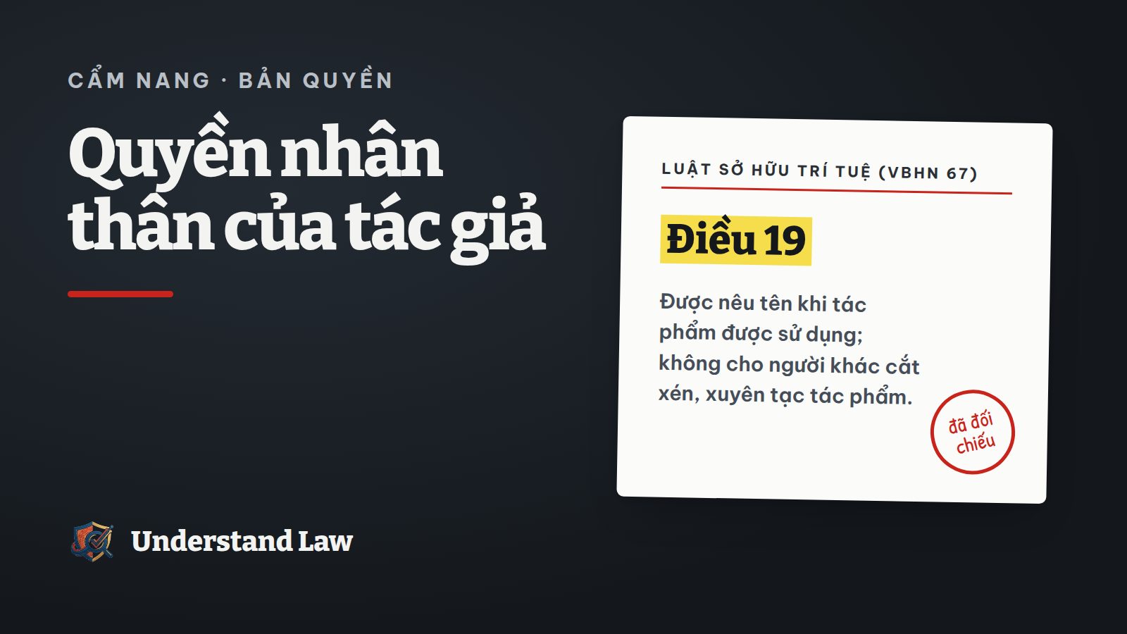 Thẻ trích Luật Sở hữu trí tuệ Điều 19 về quyền nhân thân