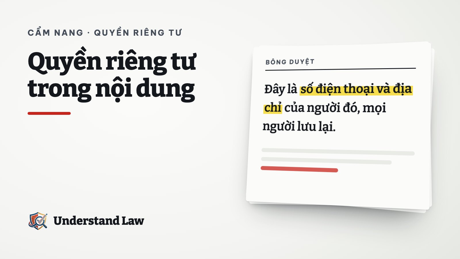 Tờ bông duyệt minh hoạ bài: Quyền riêng tư trong nội dung