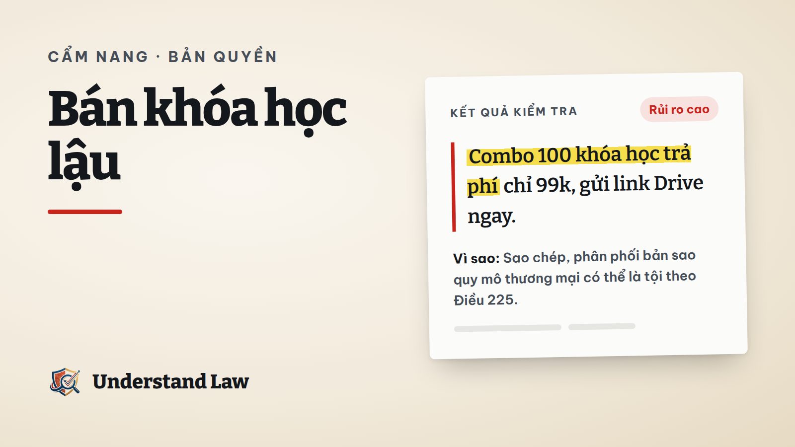 Combo khóa học lậu giá rẻ bị gạch bỏ
