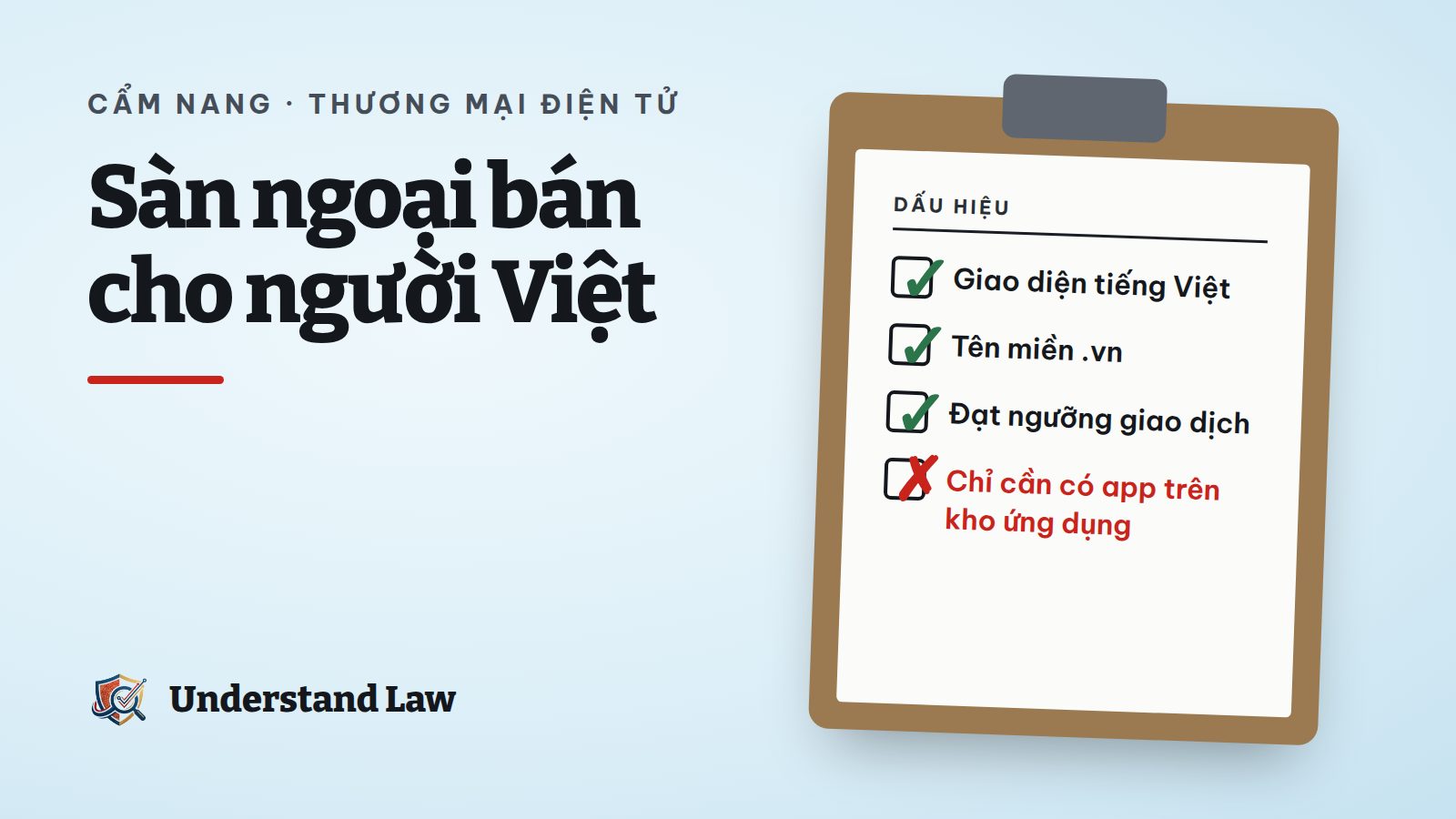 Ứng dụng mua sắm nước ngoài hiển thị tiếng Việt và biểu tượng pháp nhân Việt Nam