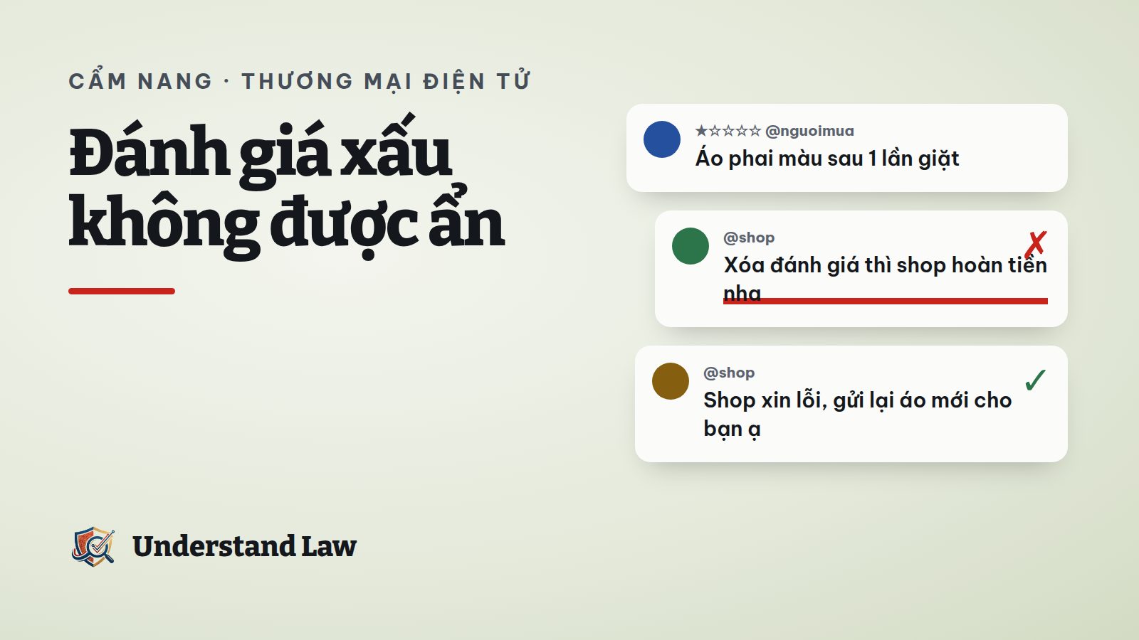 Chuỗi đánh giá của người mua gồm đánh giá xấu vẫn được hiển thị và phản hồi của shop
