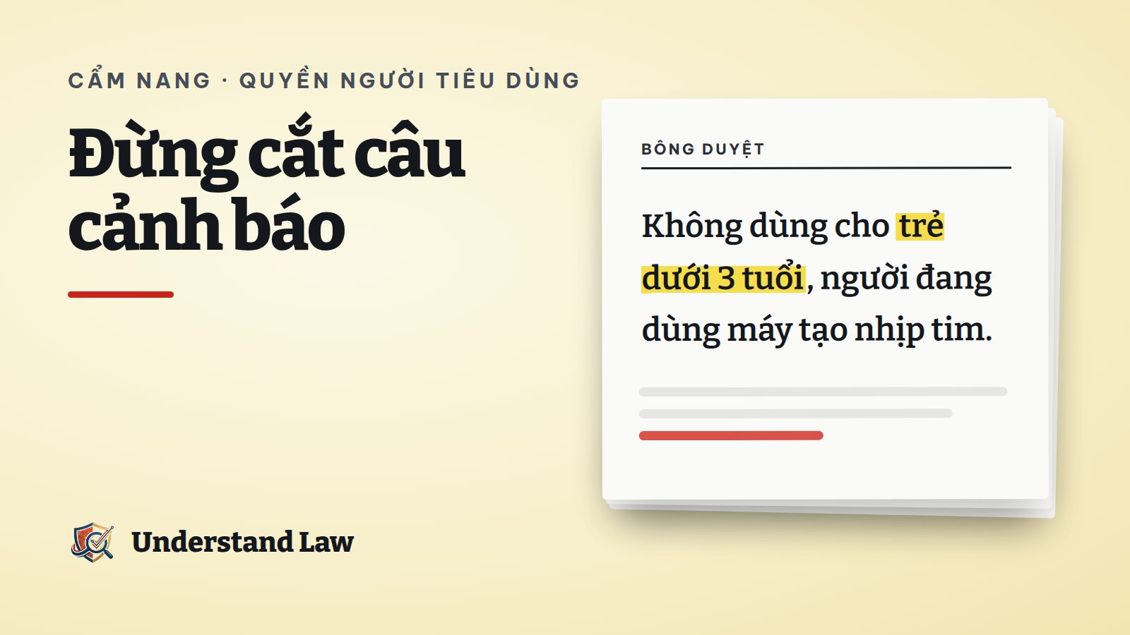 Nhãn cảnh báo an toàn trên trang sản phẩm