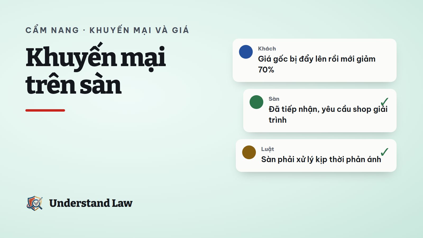 Màn hình điện thoại hiển thị sàn mua sắm với nhãn giảm giá và lá cờ báo cáo