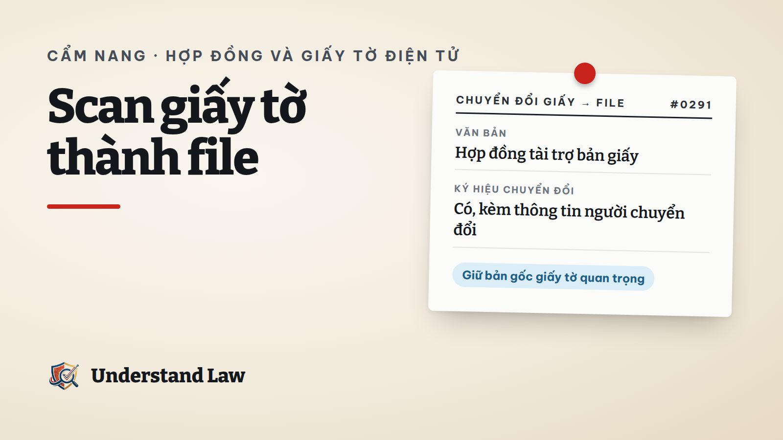 Phiếu chuyển đổi văn bản giấy sang điện tử với ô ký hiệu xác nhận chuyển đổi