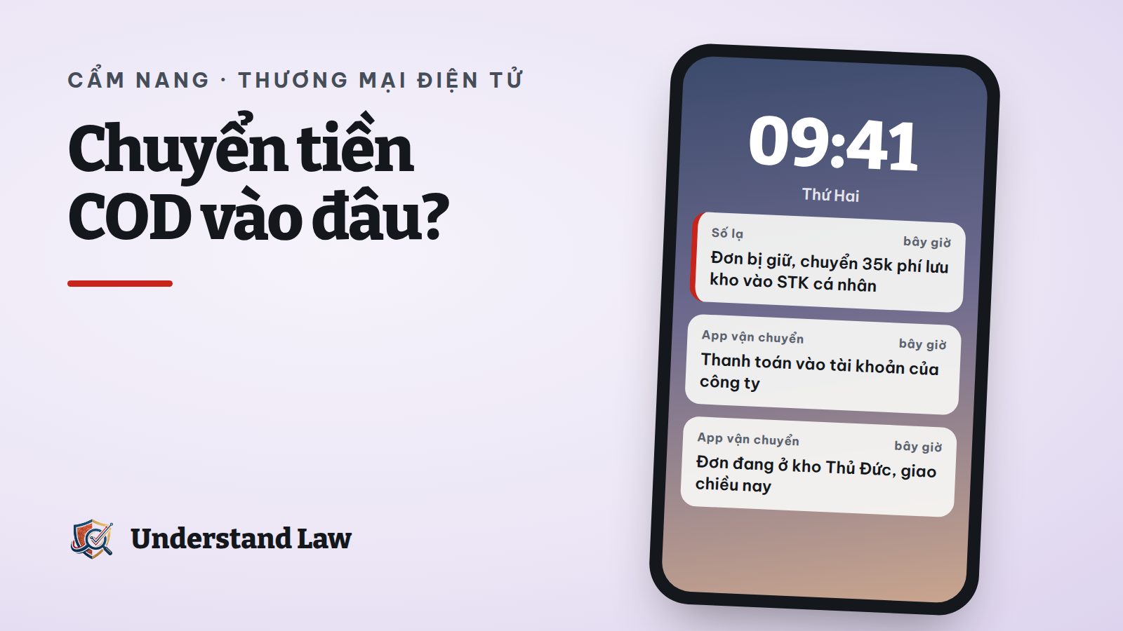 Màn hình thanh toán COD bằng tài khoản đơn vị vận chuyển