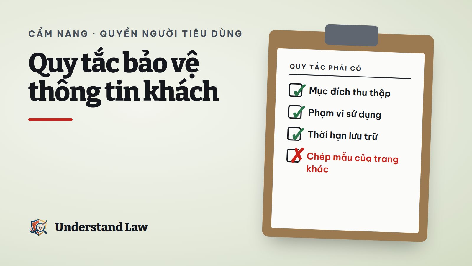 Bảng kiểm bốn nội dung bắt buộc trong quy tắc bảo vệ thông tin khách hàng