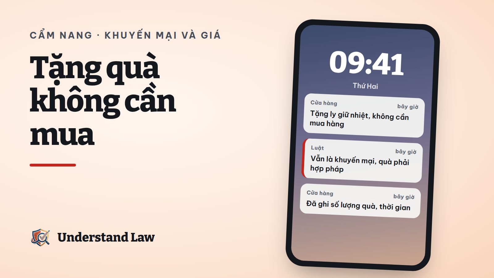 Ly giữ nhiệt gói nơ đặt cạnh biển ghi không cần mua