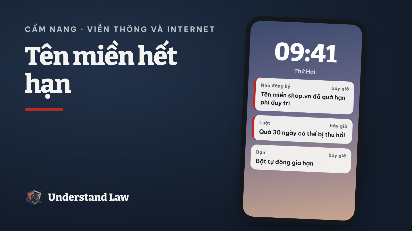 Thanh địa chỉ trình duyệt có tên miền .vn với chiếc đồng hồ báo hạn