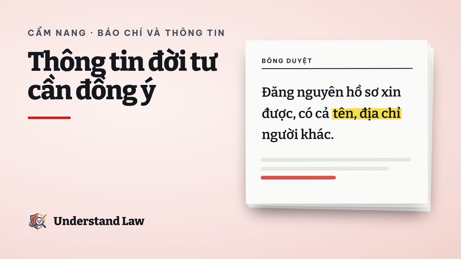 Tờ bông duyệt với câu đăng hồ sơ có địa chỉ người khác được tô vàng