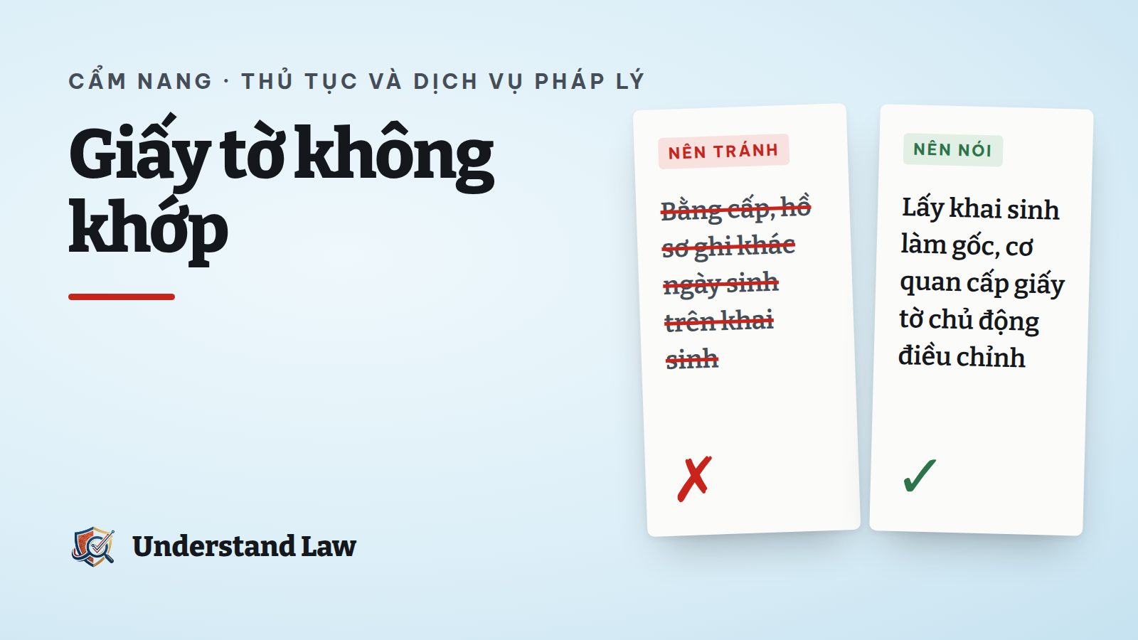 Giấy khai sinh đối chiếu với bằng tốt nghiệp ghi sai