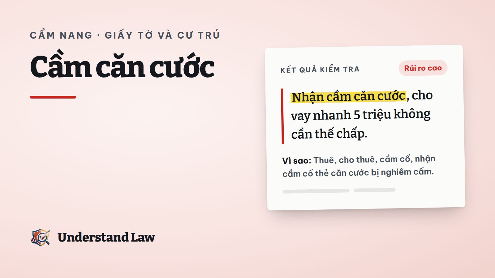 Thẻ căn cước bị khóa bằng ổ khóa với biển cấm cầm cố