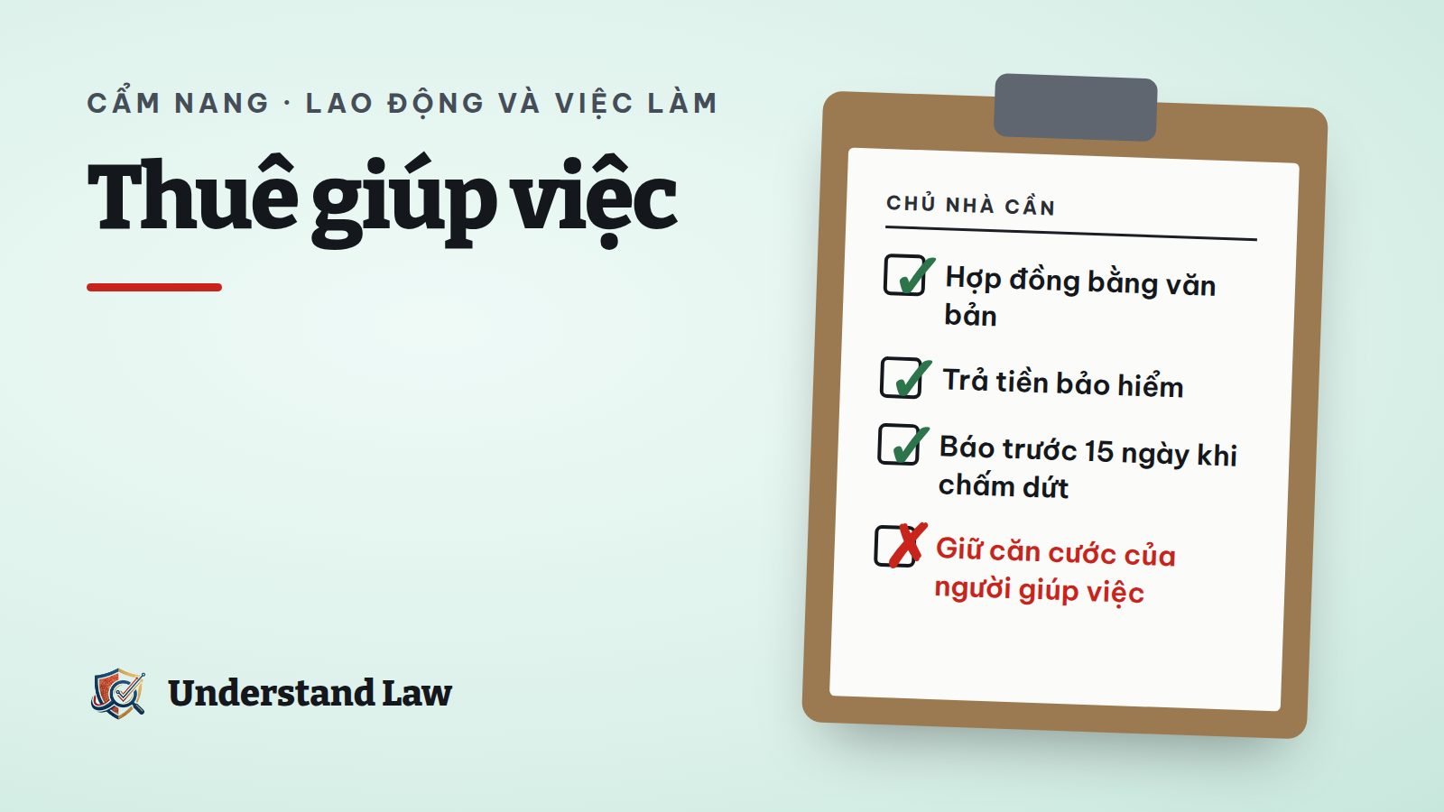 Chiếc tạp dề treo cạnh bản hợp đồng trên bàn bếp